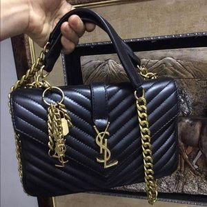 Saint Laurent Medium College Quilted Shoulder BAG